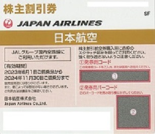 JAL株主優待券(ﾌﾞﾗｳﾝ)